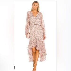 1.State Pink Snakeskin Long Sleeve High Low Dress size S but fits like a M NWT